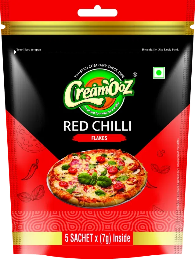 Cremooz Red Chilli Flakes 5 Sachet X 7 g (Inside)
