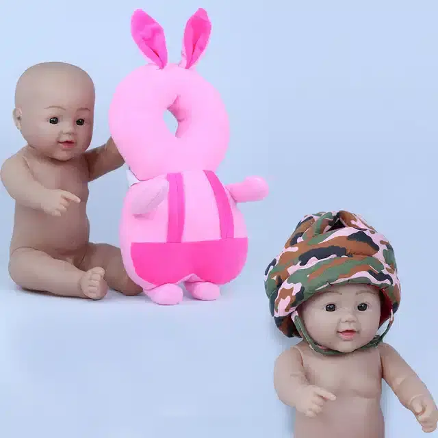 Infants Head & Back Safety Protector Pillow and Safety Helmet, Pack of 2 (Multicolor)