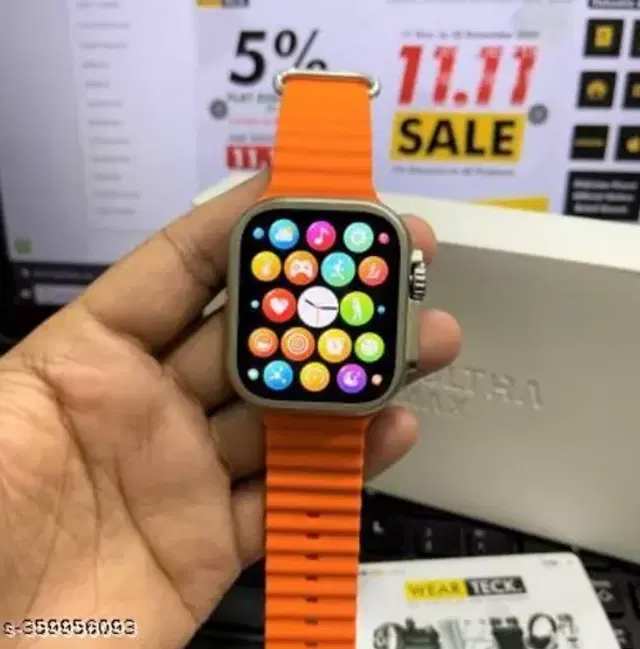 Nylon Strap Smart S8 Ultra Smart Watch for Men & Women, Orange