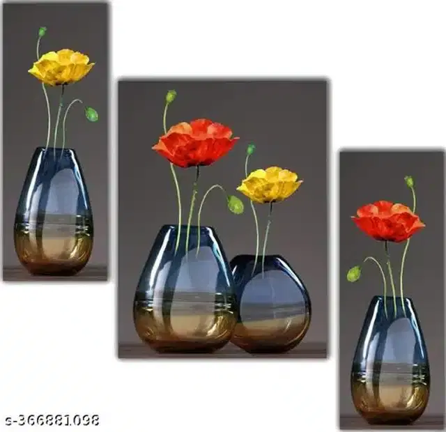 MDF Wooden UV Coated Digital Painitings, Multicolor, 12x18 inches, Pack of 3