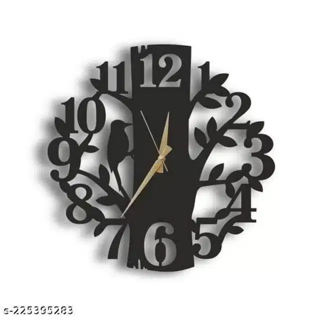 Wooden Wall Clock, Black