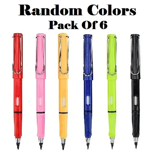 Inkless Everlasting Pencils for Kids, Multicolor, Pack of 6