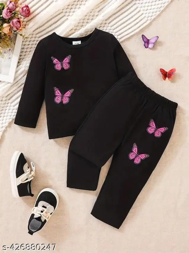 Cotton Blend Clothing Set for Girls (Multicolor, 3-4 Years)