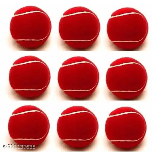 Rubber Tennis Ball, Multicolor, Pack of 9