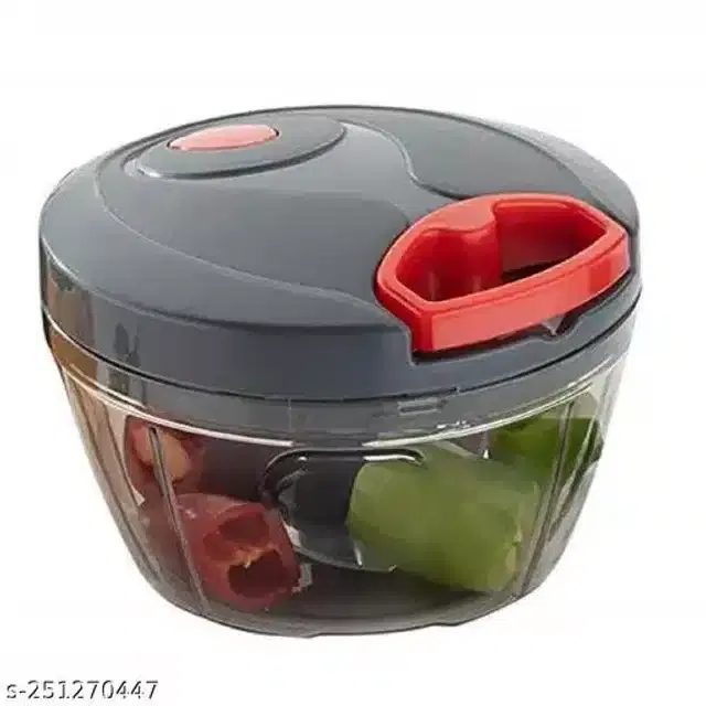 Plastic Handy Vegetable Chopper, 450 ml, Black