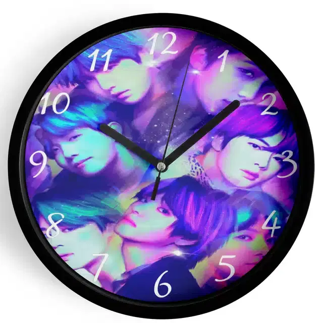 BTS Printed Wall Clock, Multicolor, 7 Inches