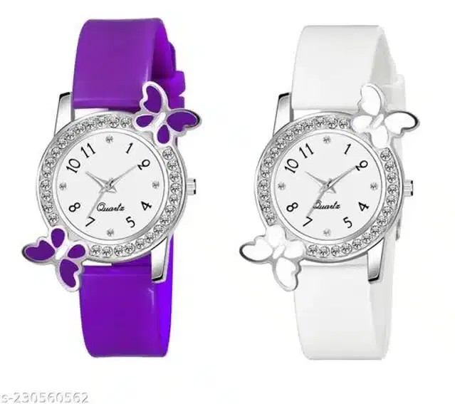 Analog Watch for Women, Pack of 2 (Multicolor)