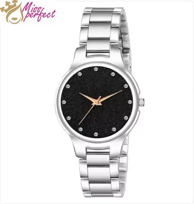 Analog Watch for Women & Girls (Silver)