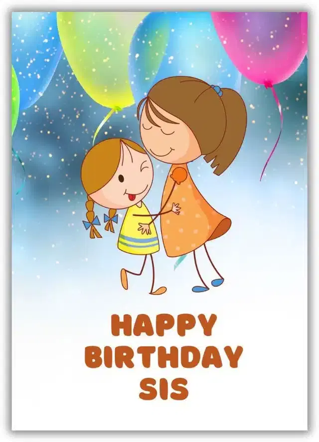 Birthday Greeting Card for Sister, Multicolor