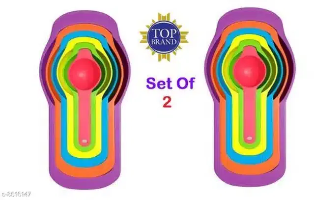 Plastic Measuring Cups Set, Multicolor, Pack of 12