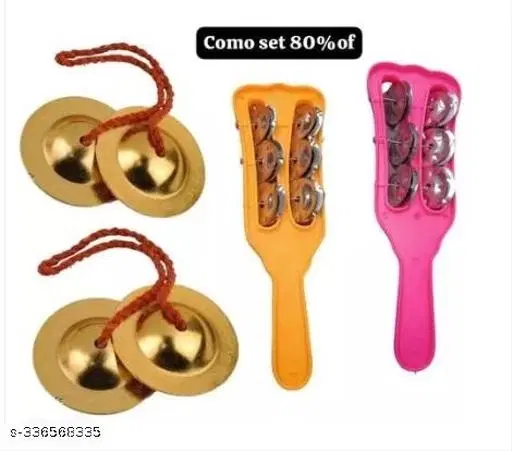 Dmania Manjeera with Hand Kartaal Combo Pack, Pack of 4 (Multicolor)
