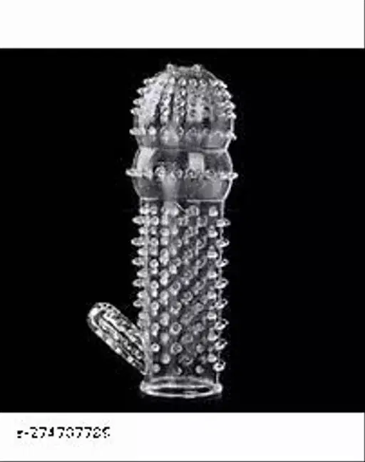 A R Silicone Crystal Dotted Condom for Men, Transparent