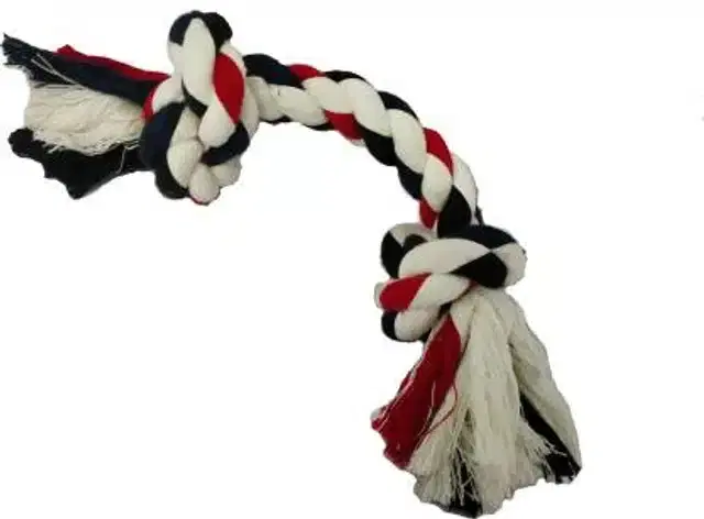Braided Rope Chewing Bone Soft Toy for Dogs, Multicolor