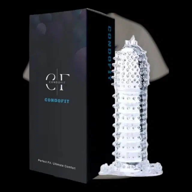 Crystal Dotted Reusable Condom for Men, Transparent