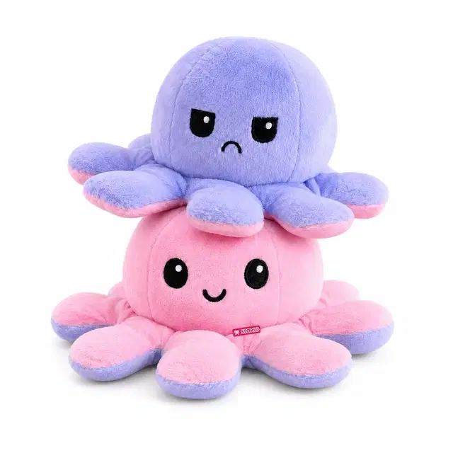 Storio Reversible Octopus Plush Soft Toy For Kids, Multicolor
