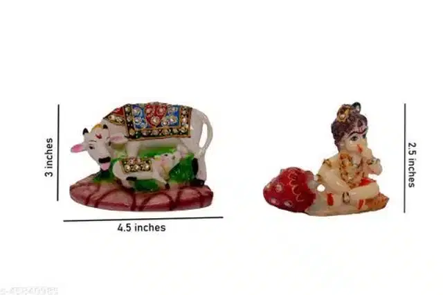 Laddu Gopal Ji with Kamdhenu Idols, Multicolor, Pack of 2
