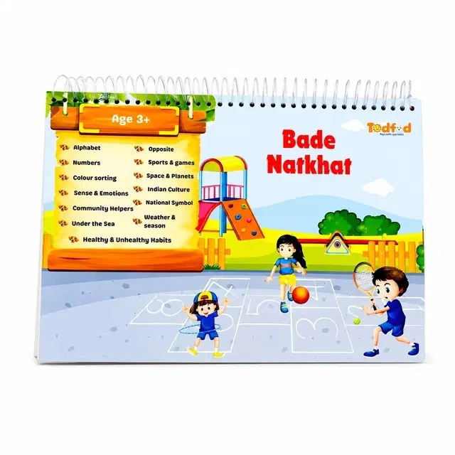 TodFod Early Learning Velcro Binder Book for Kids (Bade Natkhat)