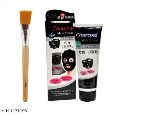 combo of Multipurpose Face pack brush with charcoal mask Makeup Tools & Accessories