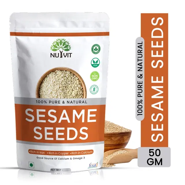 Nutvit Organic White Sesame Seeds, 50 g