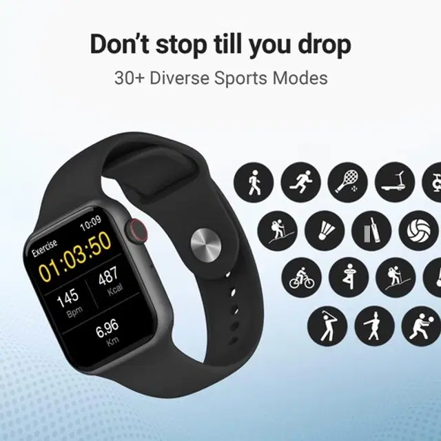 I8 Pro Maxx Smart Watch for Men & Women, Black