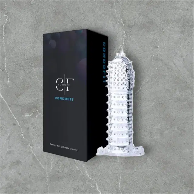Crystal Dotted Reusable Condom for Men, Transparent
