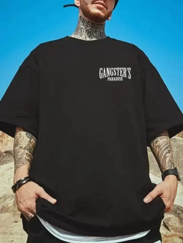 Cotton Blend Printed T-Shirt for Men, Black (S)