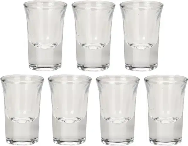 Liquor cum Cocktail Glasses, Transparent, 30 ml, Pack of 7