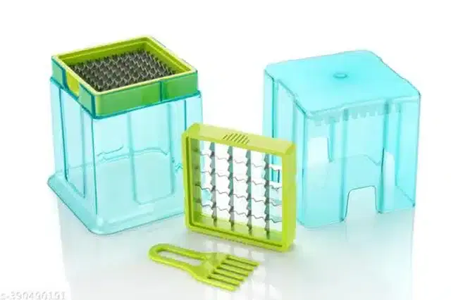 Potato Chipser & French Fries Cutter, Green & Blue