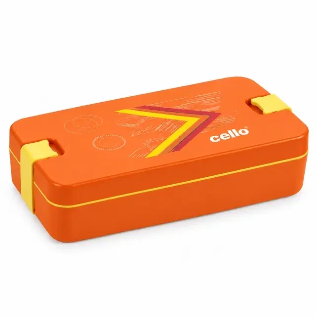 Cello Lunch Mate, Orange | Leak-Resistant | Easy To Carry | For Office, School & Travel