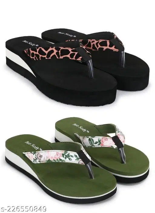 EVA Flip-flops for Women (Multicolor, 4) Pack of 2