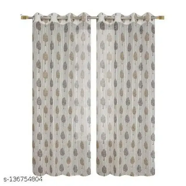 Curtains for Door, White, 5 Feet, Pack of 2