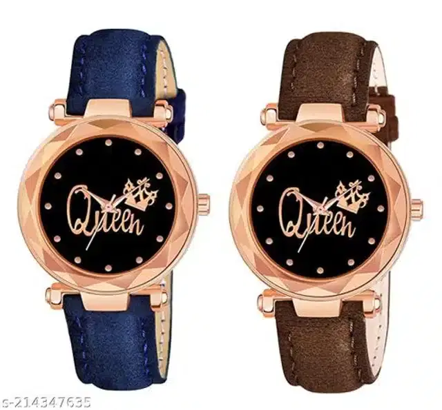 Analog Watch for Women, Pack of 2 (Multicolor)
