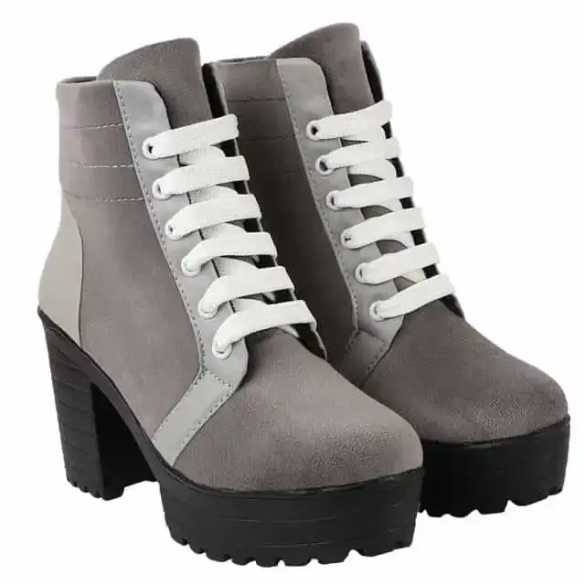 Shoetopia Stylish Smart Casual Boots For Women (Grey, 3) (Sh-25)
