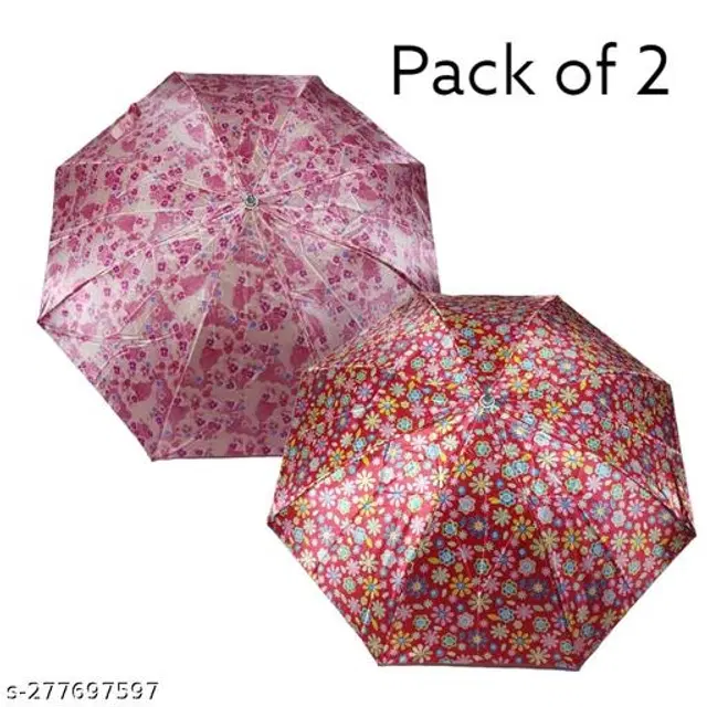 Polyester Foldable Umbrella, Assorted, Pack of 2