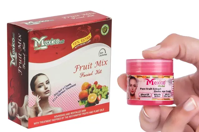 Maxico Herbs Fruit Mix Facial Kit with Fruit Under Eye Cream, Pack of 2