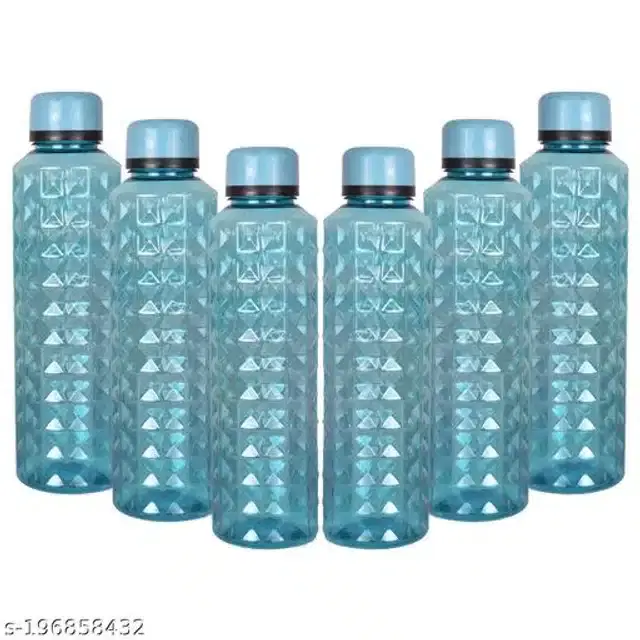 Water Bottle Set, Blue, 1000 ml, Pack of 6
