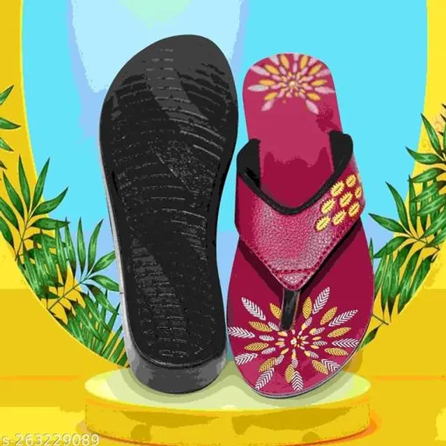 Flipflops for Women (Red, 5)