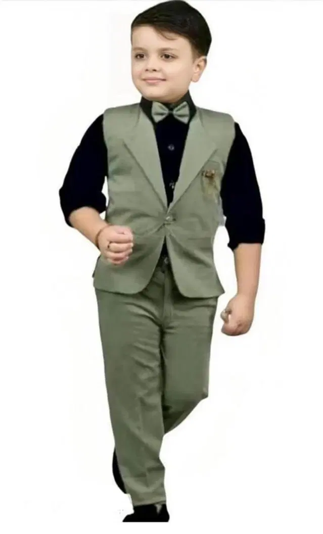 Cotton 3 Piece Suit Set for Boys (Multicolor, 18-24 Months)