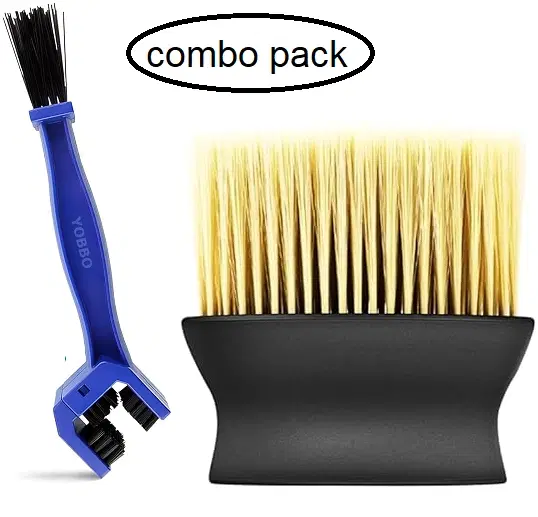 Combo of Car Interior Dirt & All Type Chain-Gears Cleaning Brush, Multicolor, Set of 2