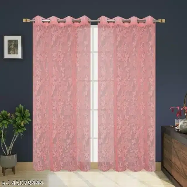 Curtains for Door, Pink, 5 Feet, Pack of 2
