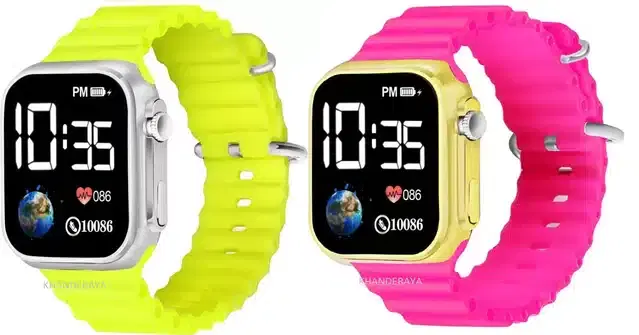 Electronic LED Digital Watch for Kids, Pack of 2 (Multicolor)