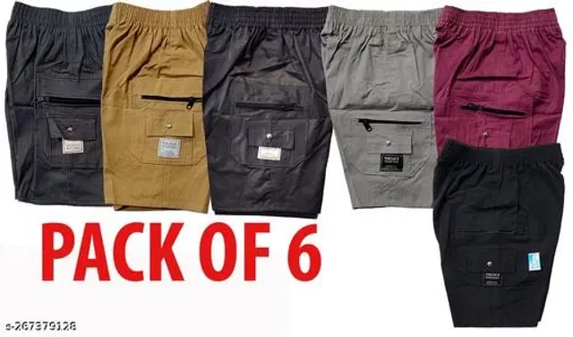 Cotton Capris for Boys, Pack of 6 (Multicolor, 0-1 Years)