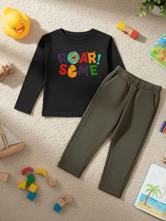 Cotton Solid Clothing Set For Boys, Multicolour (6-7 Years)