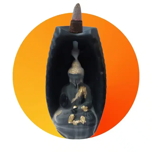 Buddha Smoke Waterfall Incense Holder, Black