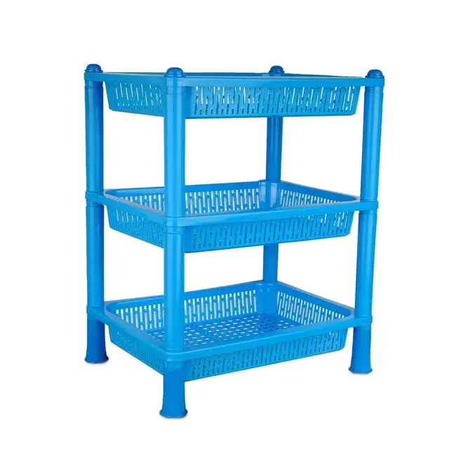 Fair Food 3 tier Multipurpose Basket Stand for Fruit and Vegetable, Blue