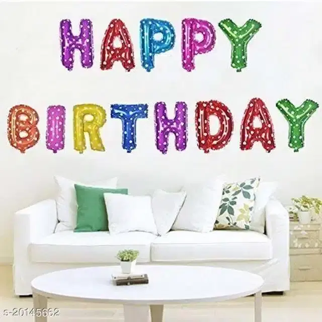 Happy Birthday Foil Balloon, Multicolor, Set of 1