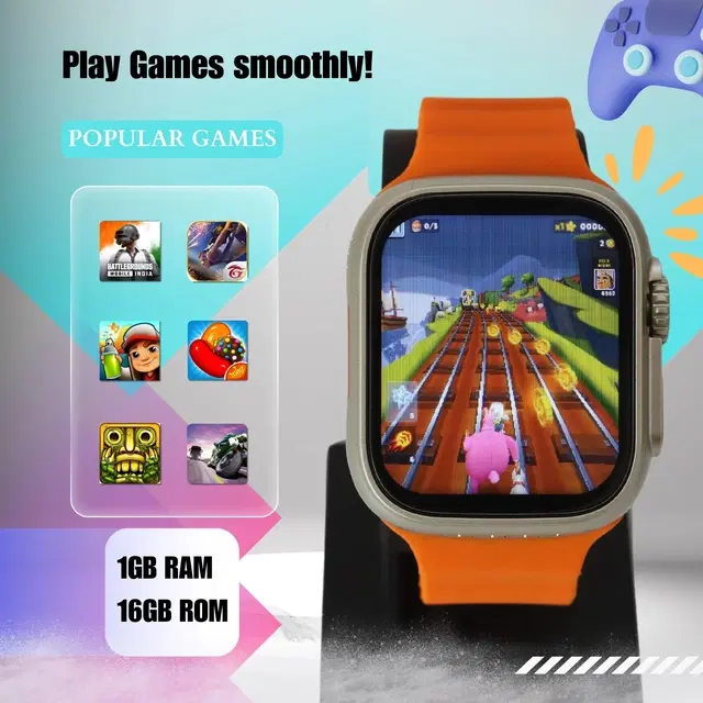 Nylon Strap Smart S8 Ultra Smart Watch for Men & Women, Orange