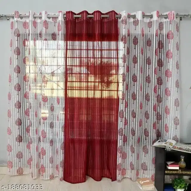 Curtains for Door, Multicolor, 5 Feet, Pack of 3