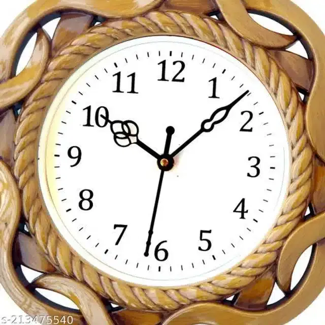 Analog Wall Clock, Brown, 27x27 cm