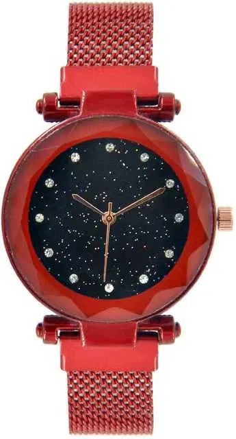 Casual Metal Analog Watch For Women (Red) (MP-27)